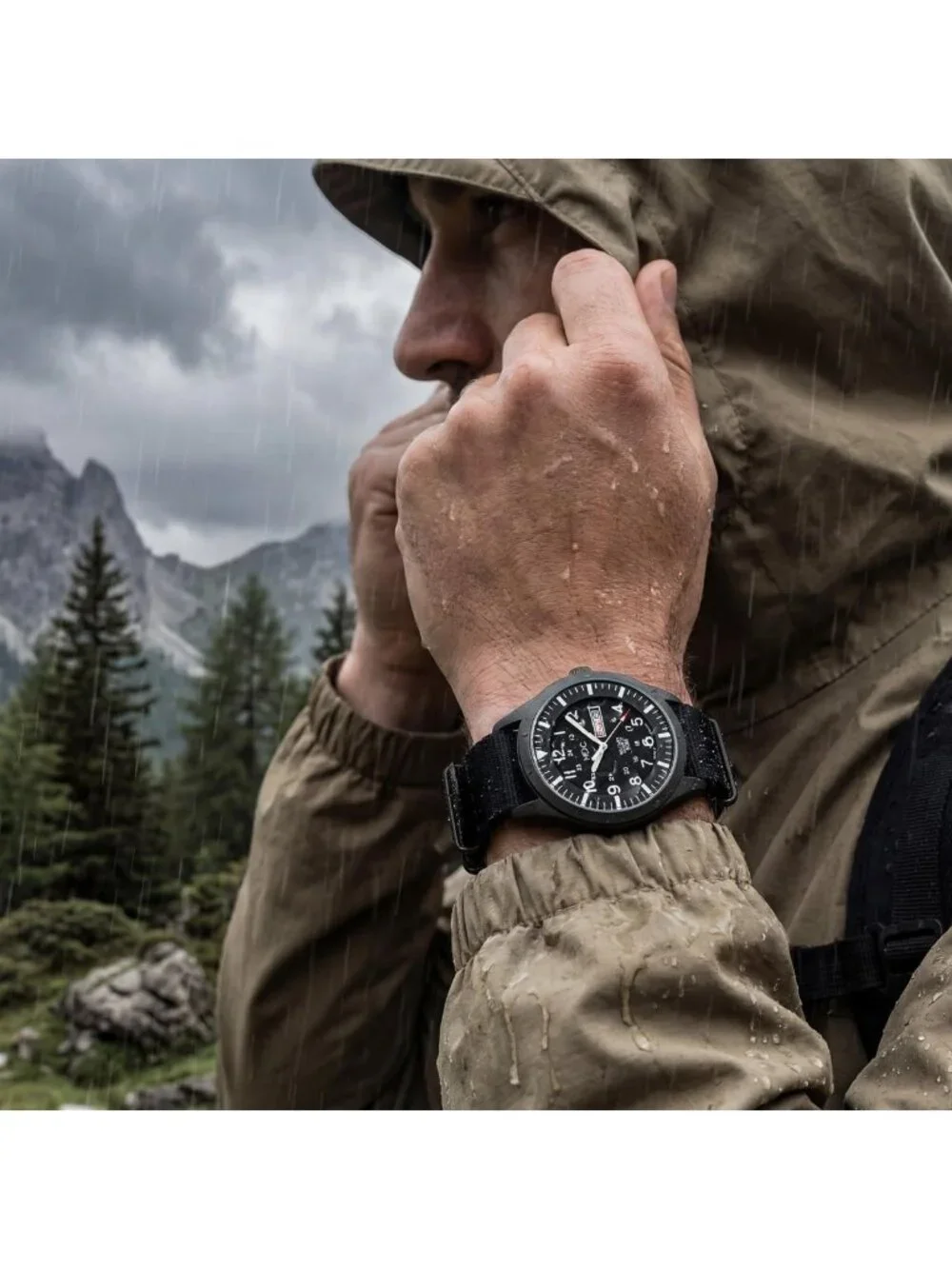Men's Tactical Military Field Watch - Waterproof, 12/24H Day Date, Outdoor Sport